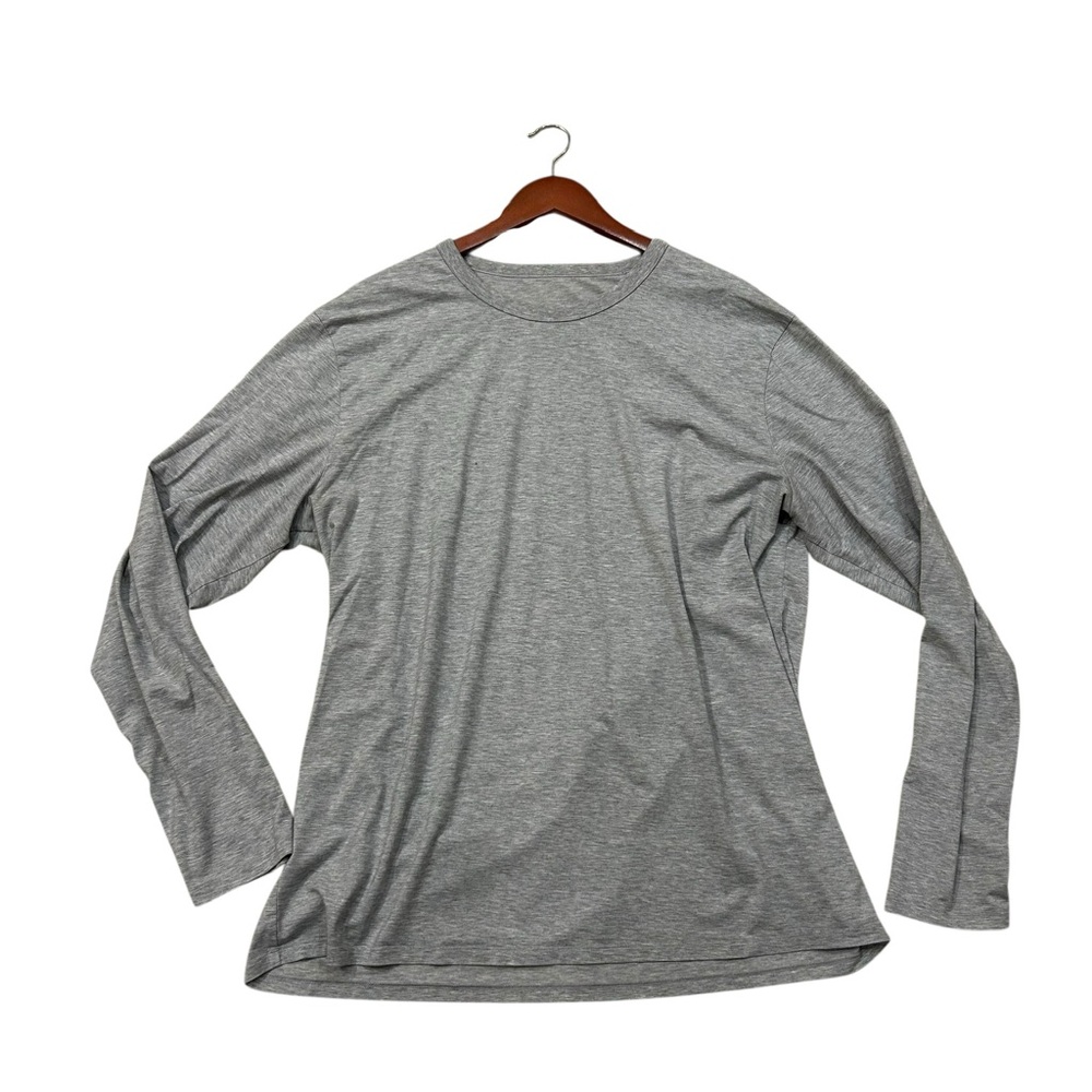 Lululemon Long Sleeve Shirt Men XL Grey Pima Cotton Blend Basic Crewneck Minimal